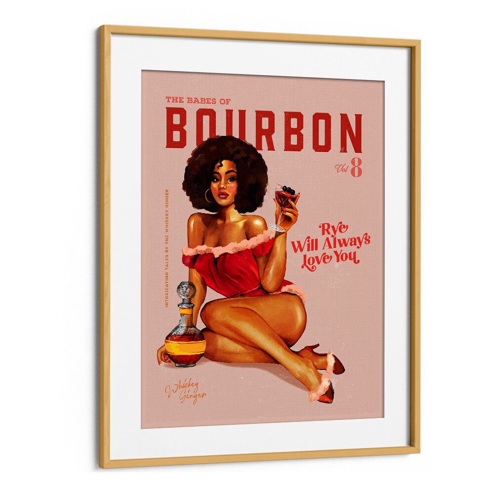 BABES OF BOURBON VINTAGE PINUP GIRL AFRO , BAR POSTERS , BAR ART PRINTS