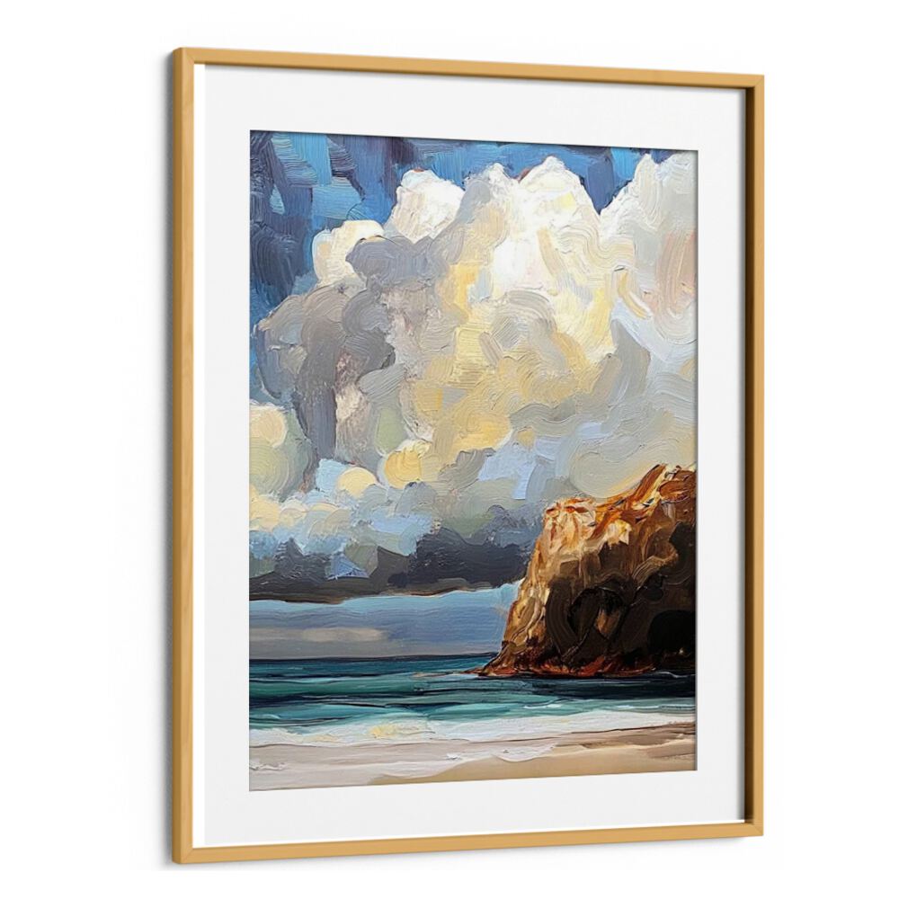 CLOUDY DAY AT THE BEACH II showcases serene coastal beauty, perfect for enhancing your home décor with tranquility.