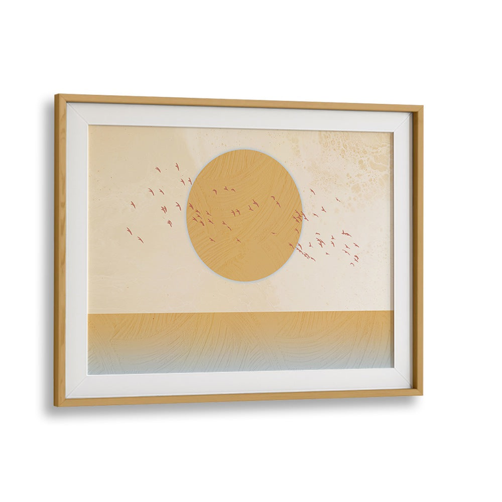 GOLDEN SUN, LANDSCAPE PAINTINGS featuring a warm sun and serene colors, perfect for enhancing any space.