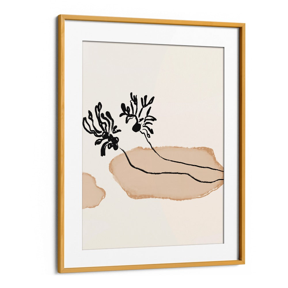 Stylish LEAVES NO I, FLORAL FLOWER PAINTINGS, showcasing delicate leaves and floral motifs for your home decor.