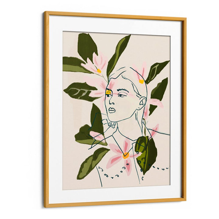 Elegant FLORAL REFLECTION, PORTRAITS artwork featuring delicate floral motifs and striking human forms. Perfect for decor.