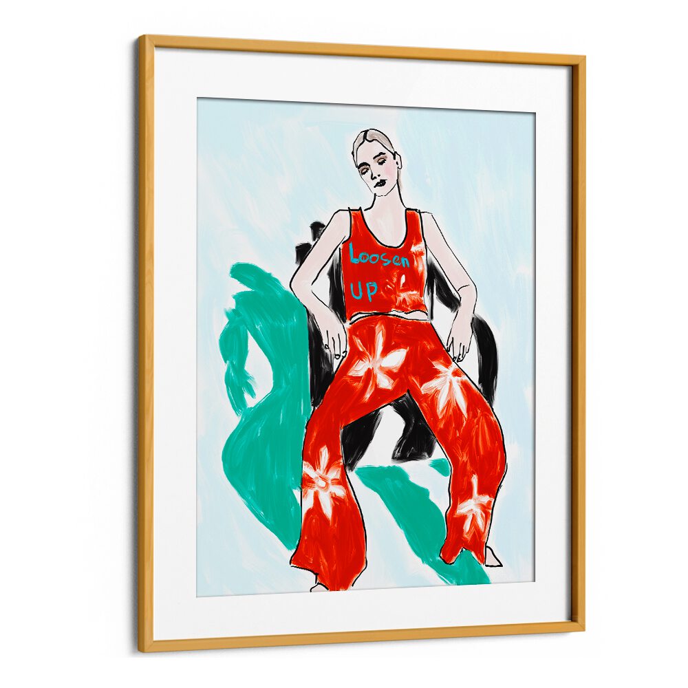 Stylish illustration featuring a relaxed figure in vibrant attire, perfect for your collection of RELAXED FIGURE, PORTRAITS.
