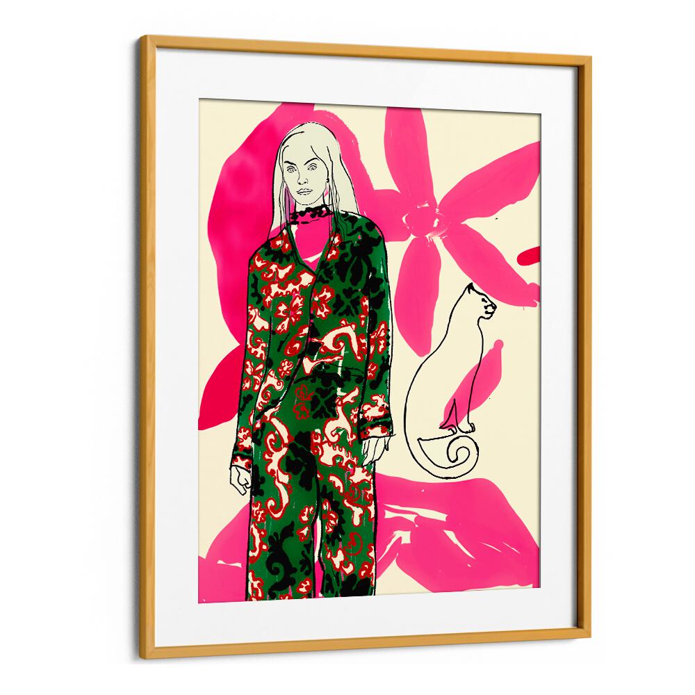 Stylish illustration from CATWALK NO III, PORTRAITS, blending fashion and art in vibrant colors. Ideal for decor.