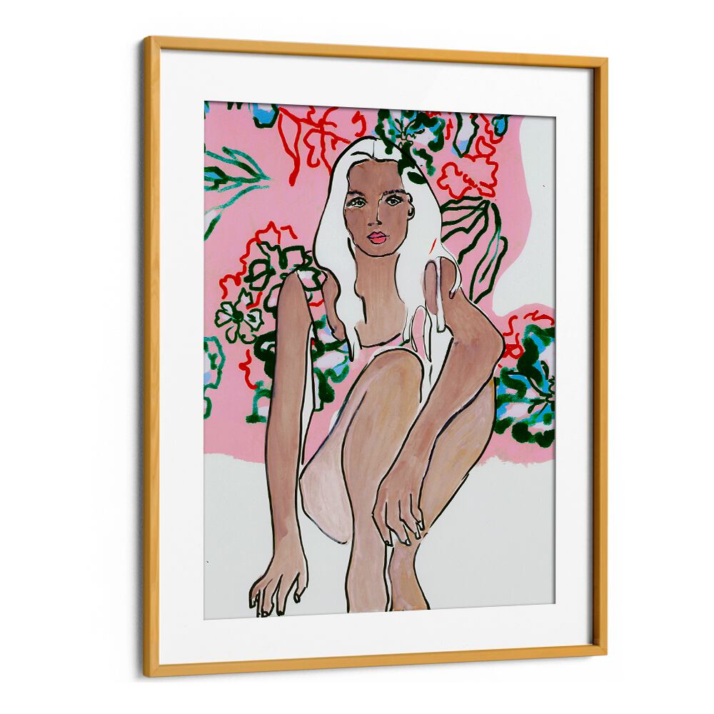 Captivating artwork from VENUSIAN SUMMER, PORTRAITS showcasing elegant human form and vibrant floral background.