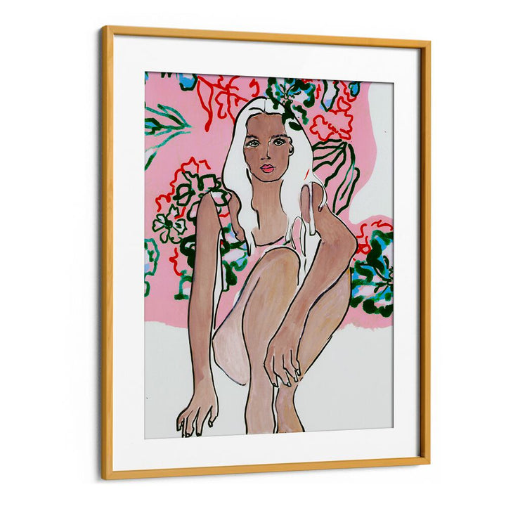 Captivating artwork from VENUSIAN SUMMER, PORTRAITS showcasing elegant human form and vibrant floral background.