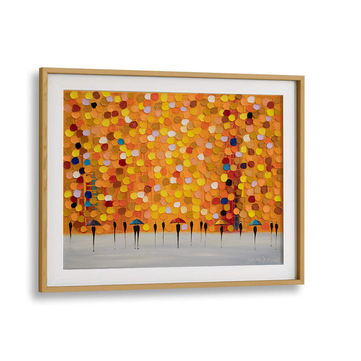 6 UMBRELLAS AT SUNSET , MODERN IMPRESSIONISM PAINTINGS