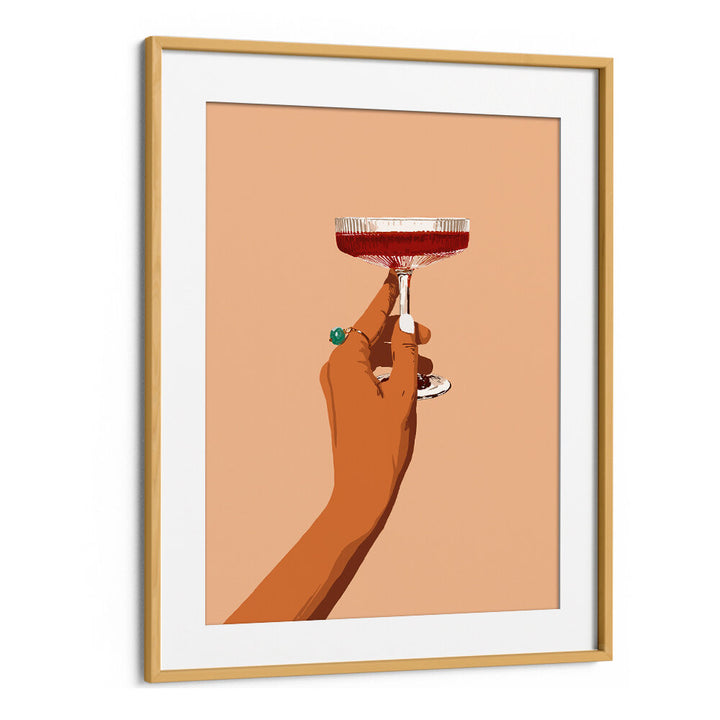 A HAND HOLDING A GLASS OF RED WINE , BAR & CAFE ART