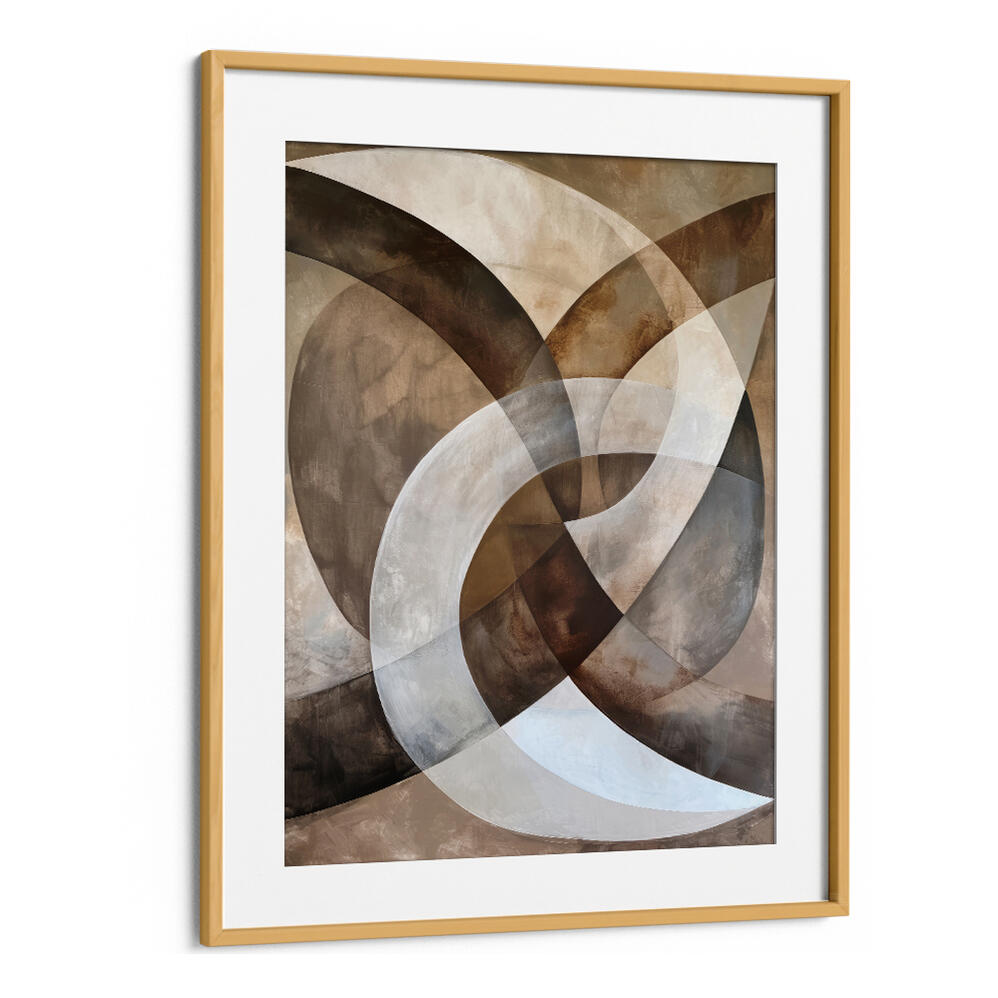 ABSTRACT ART BEIGE BROWN GEO ABSTRACT II , ABSTRACT PAINTINGS