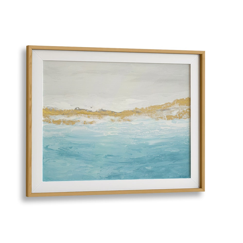 ABSTRACT BLUE GOLD SEASCAPE