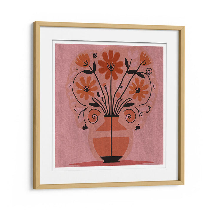 ABSTRACT FLOWERS IN A VAS , FLORAL FLOWER PAINTINGS