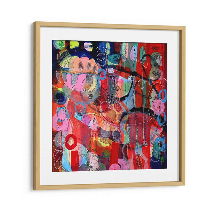 Vibrant colors and dynamic shapes in AFTER THE RAIN II, ABSTRACT PAINTINGS, showcasing contemporary artistic expression.