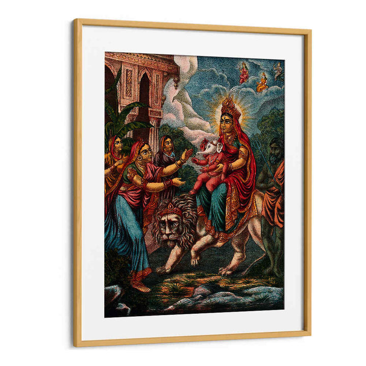PARVATI AS DURGA RIDING ON A LION