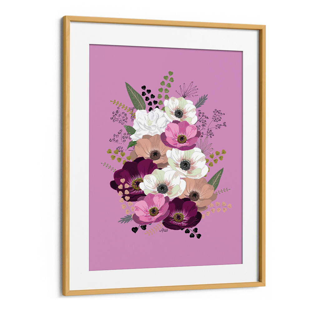 ANEMONES FLORAL BOUQUET PURPLE