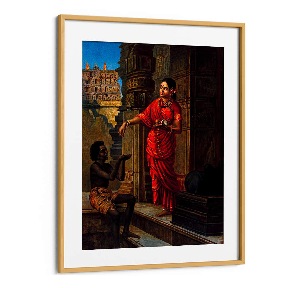 A WOMAN GIVING ALMS TO A BEGGAR