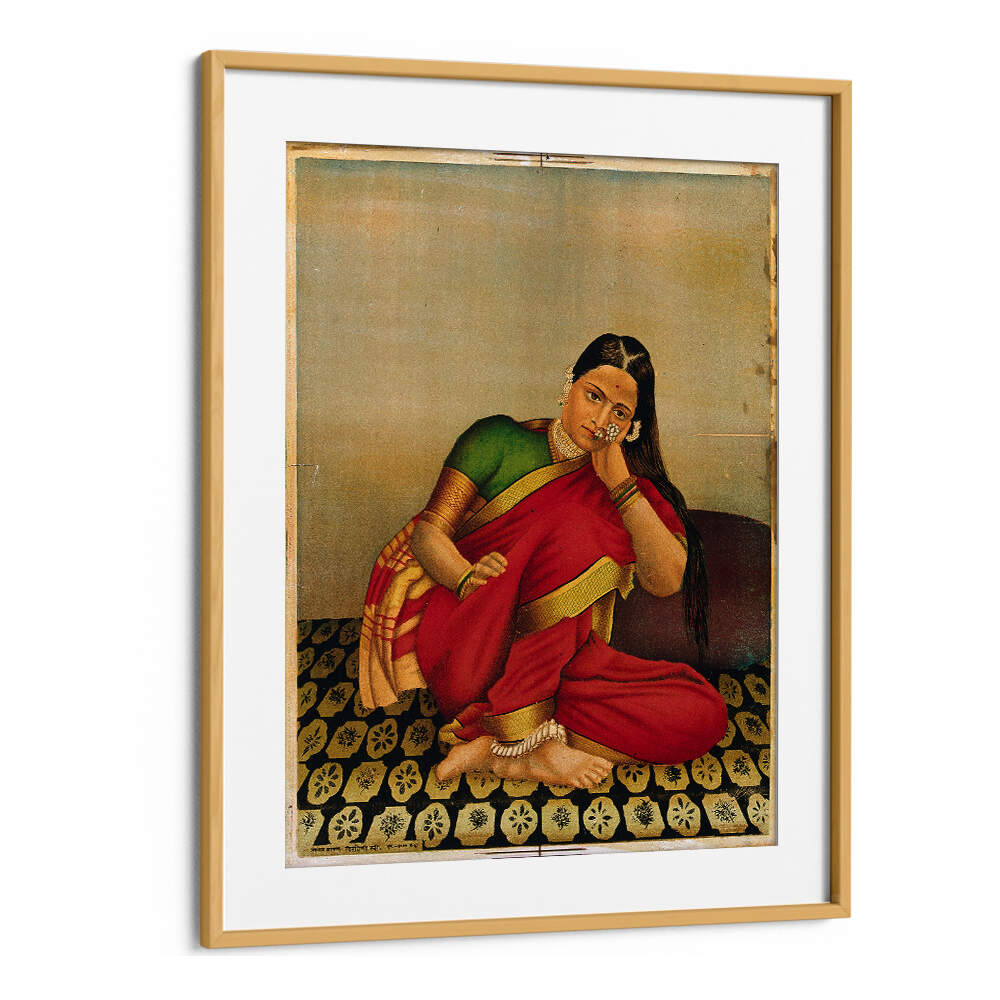 A WOMAN LEANING WISTFULLY