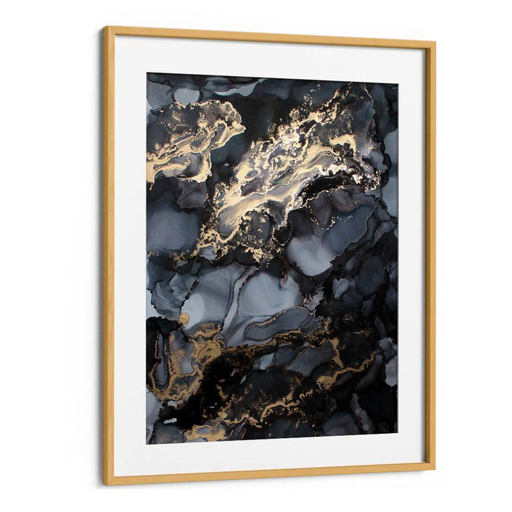 Stunning BLACK STORM, ABSTRACT PAINTINGS featuring rich dark hues and gold accents, perfect for modern decor.