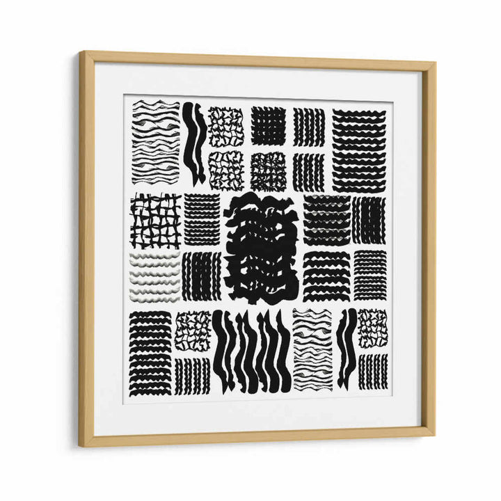 Stylish SQUIGGLE GRID II, GEOMETRIC ART PRINTS designed to enhance modern decor with captivating black and white patterns.