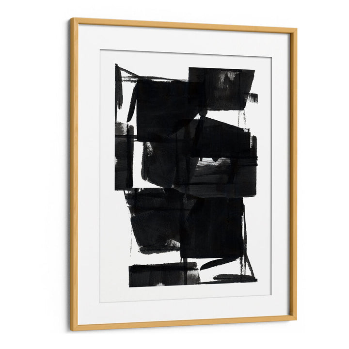 Captivating ABSTRACT COMPOSITION VIII, a stunning piece of ABSTRACT PAINTINGS, enhances any space with bold black patterns.