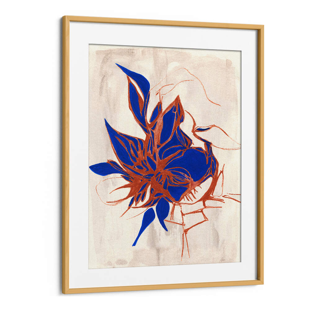 BLUE FLORAL ELEGANCE III , ORGANIC FORMS