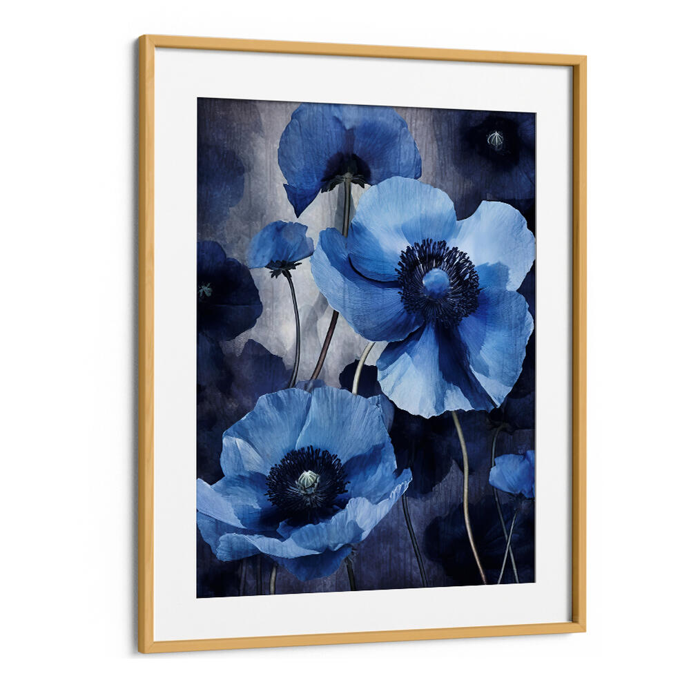 BLUE FLOWERS IV , FLORAL FLOWER PAINTINGS