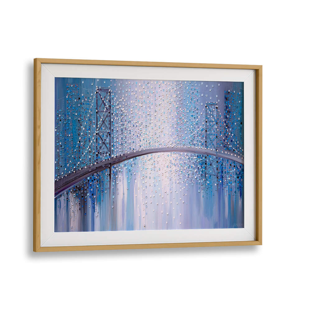 BRIDGE IN THE MIST , MODERN IMPRESSIONISM PAINTINGS
