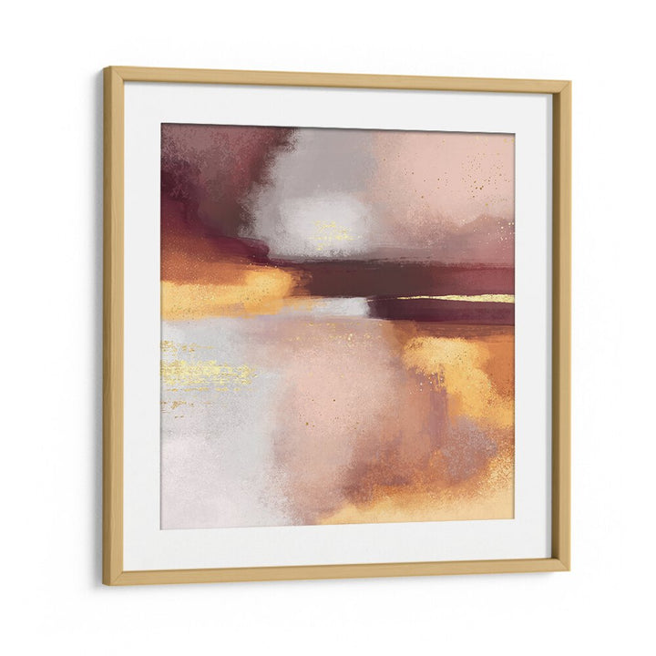 Elegant AUTUMN RAIN, ABSTRACT PAINTINGS piece showcasing soothing hues of burgundy and gold, perfect for serene decor.