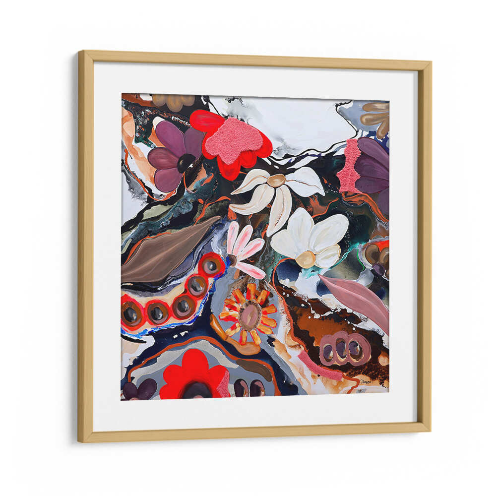 COLORFUL FLORAL WHIRLWIND , FLORAL FLOWER PAINTINGS