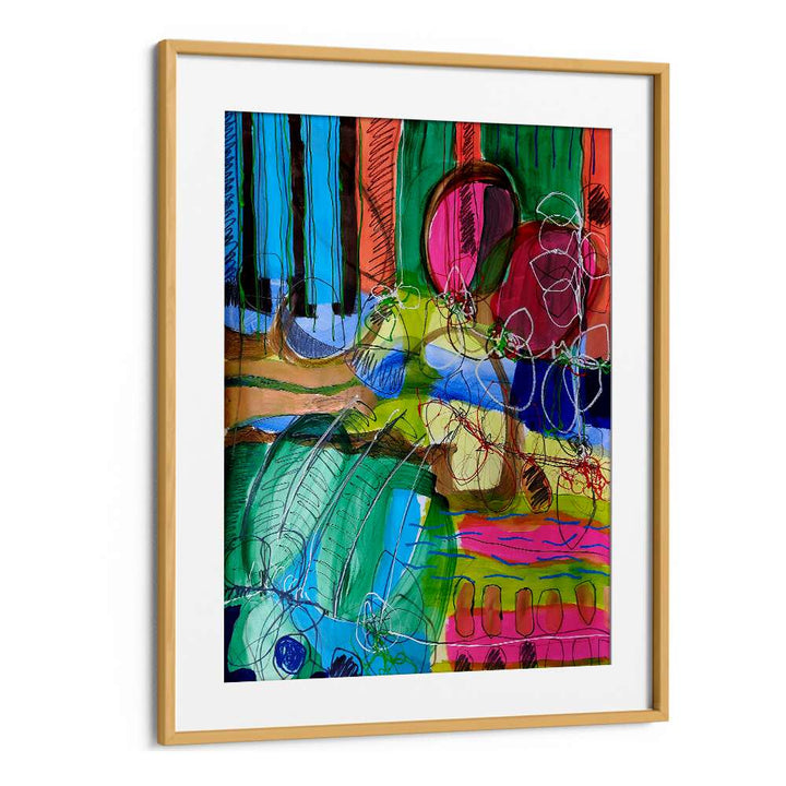 Vibrant abstract painting, "COMPOSITION FOR A SUNDAY MORNING," adds tranquility and creativity to your space.