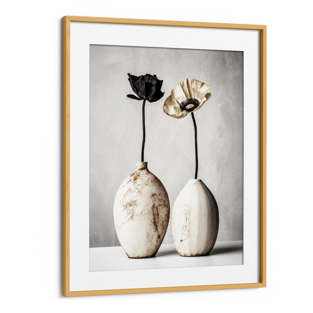 CONTRASTING BLOOMS , FLOWER VASES