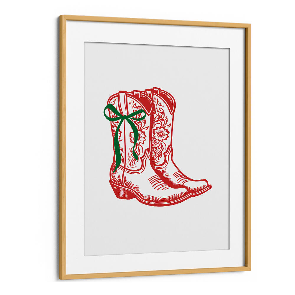 COUNTRY CHRISTMAS BOOTS - RED , COWBOY & MODERN AMERICANA PAINTINGS