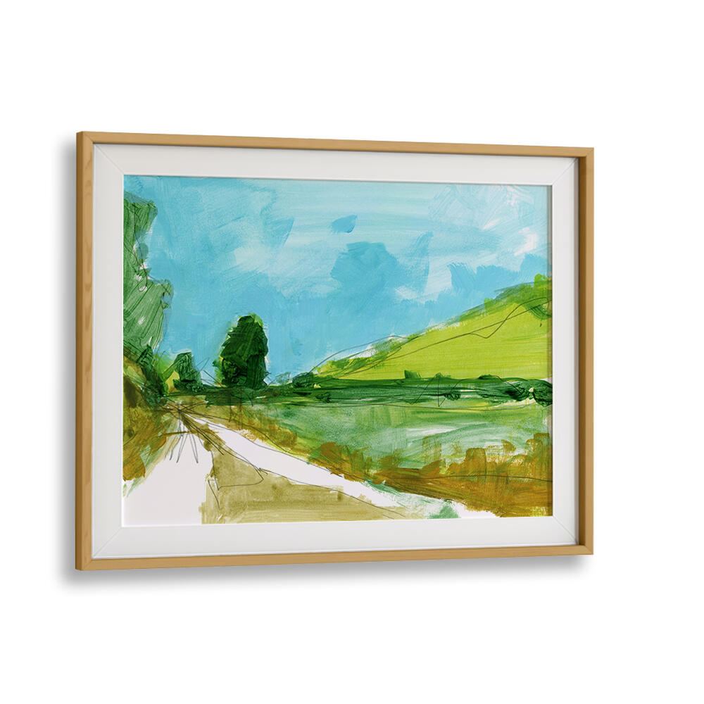 Vibrant COUNTRY III, LANDSCAPE PAINTINGS featuring serene nature scenes, perfect for enhancing home decor.