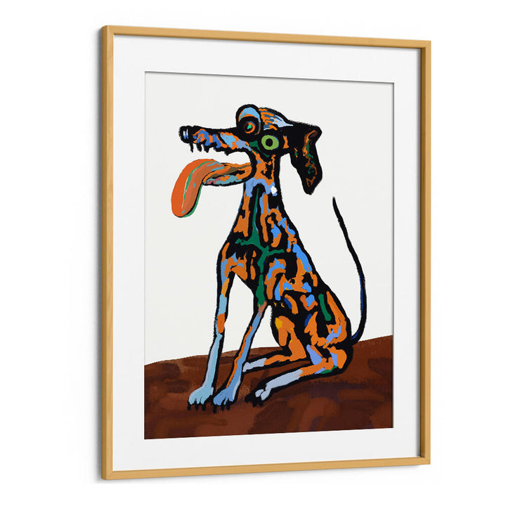 CRAZY DOG PORTRAIT , ANIMAL PAINTINGS