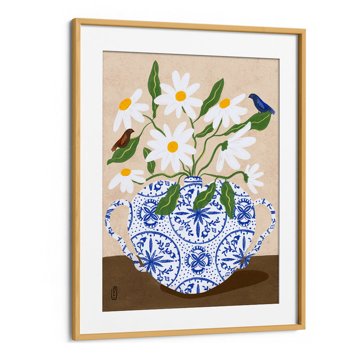 DAISIES IN BLUE TEAPOT