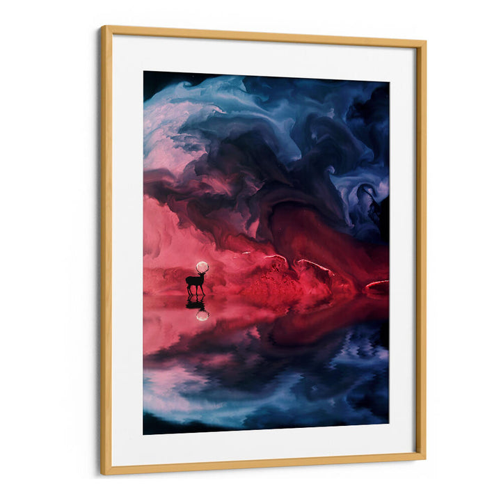 DEER MOON ABSTRACT , SURREAL ART PRINTS