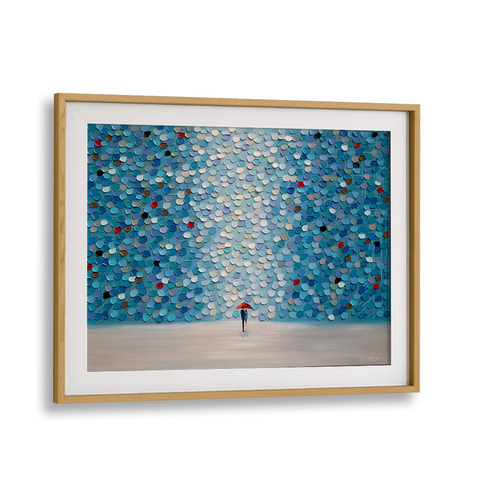 EAST SIDE STORY ON A RAINY DAY , MODERN IMPRESSIONISM PAINTINGS