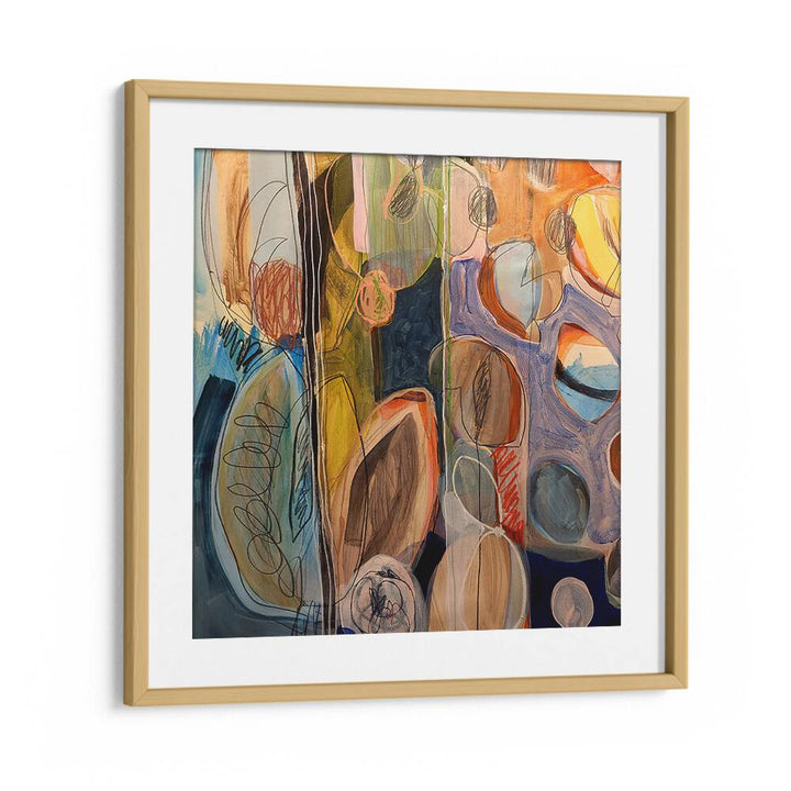 Vibrant colors and fluid brush strokes define ELEMENTS ORGANISEES IV, a stunning abstract paintings piece. Perfect for any space.