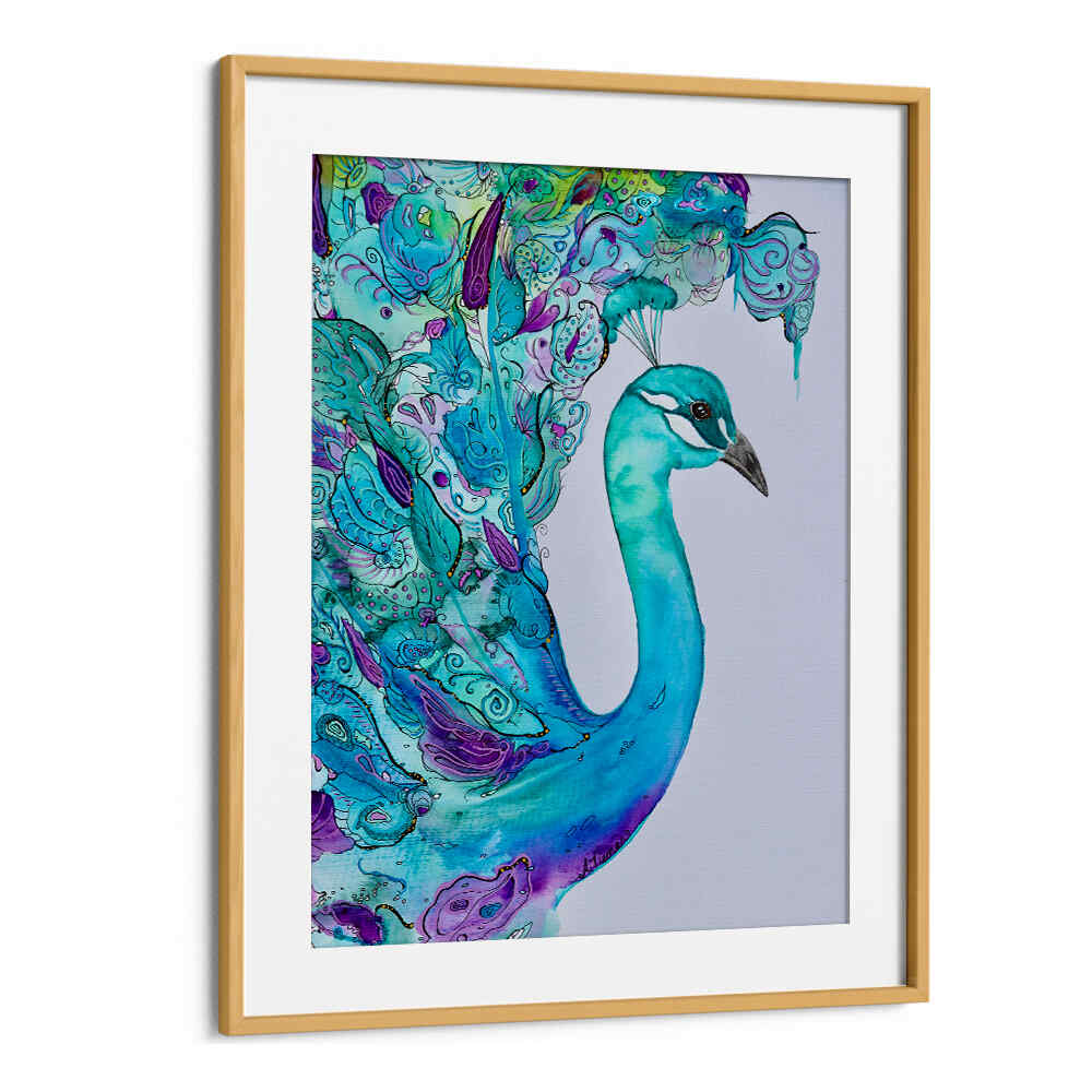 Captivating EMERALD PEACOCK, ANIMAL PAINTINGS, adding vibrant elegance to your living space with stunning abstract art.