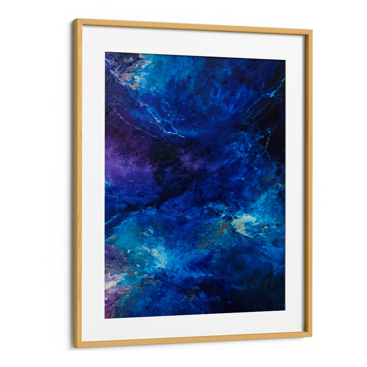Stunning ETERNAL COSMOS, ABSTRACT PAINTINGS in vibrant blues, perfect for illuminating any space with celestial artistry.