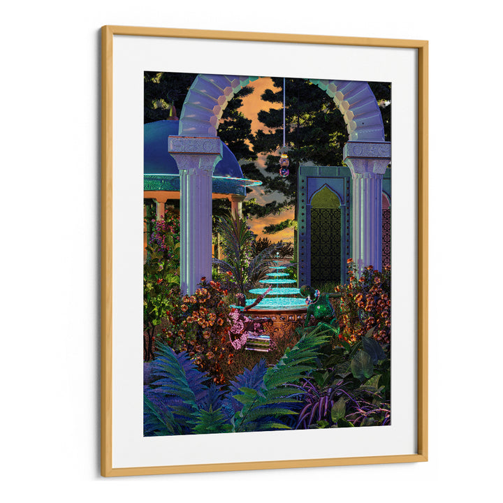 EXOTIC GARDEN FOUNTAIN SUNSET