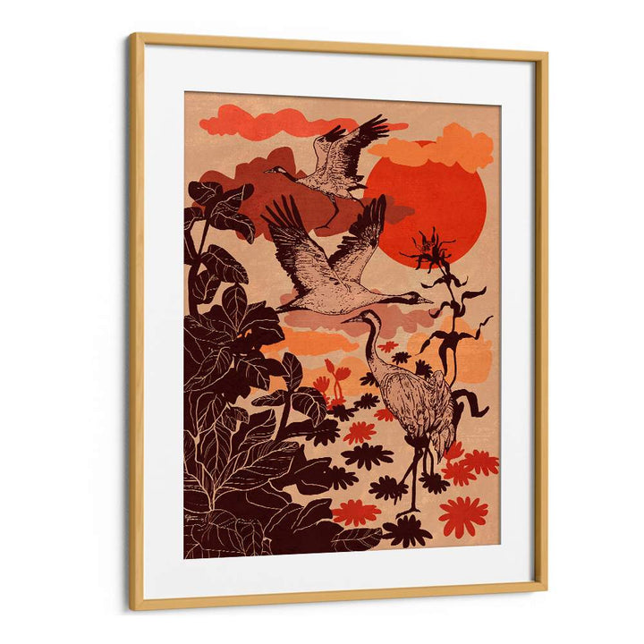 FLYING CRANES TROPICAL SUNSET