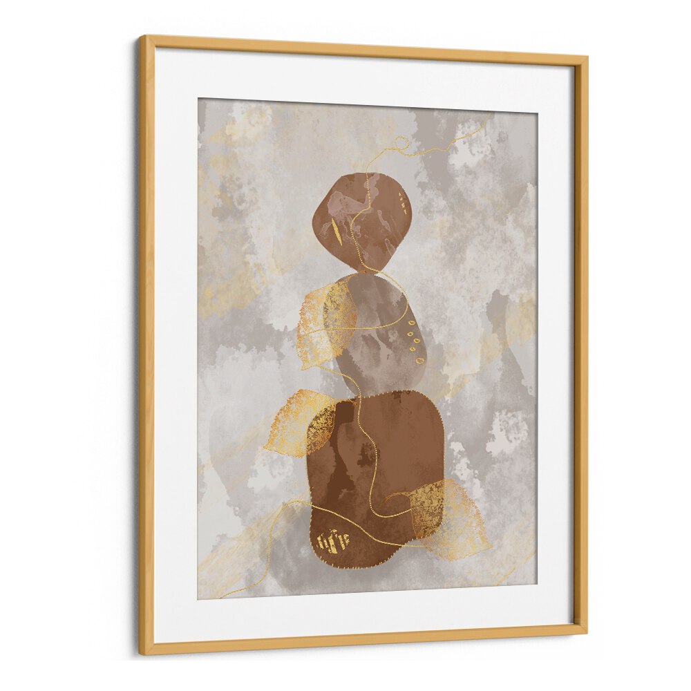 Elegant GOLDEN ACCENTS, ABSTRACT PAINTINGS in a modern frame, perfect for enhancing home décor with sophistication.