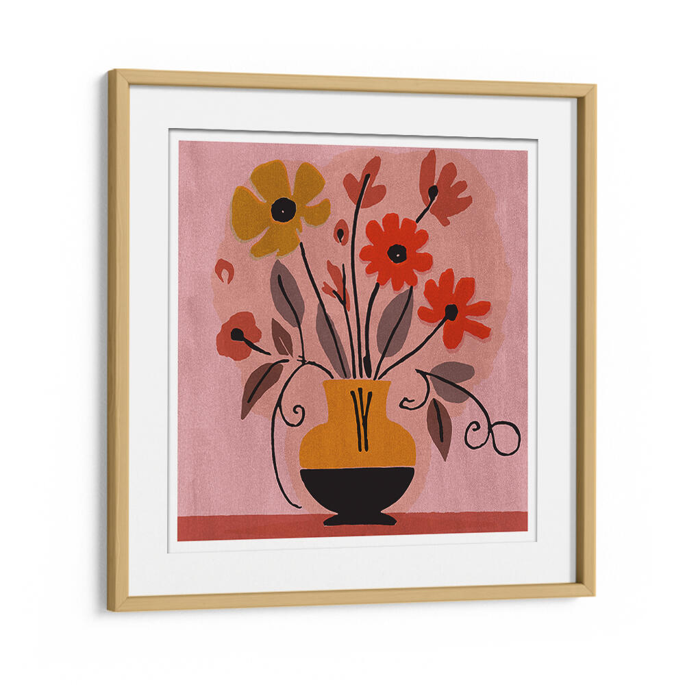 GOLDEN BOUQUET IN BLOOM , FLORAL FLOWER PAINTINGS