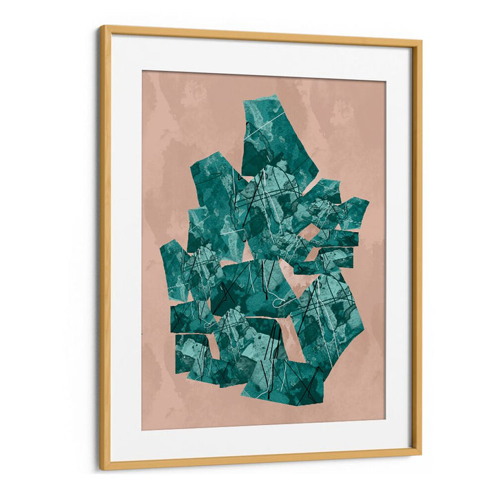 Stylish GREEN GEOMETRIC SHAPES, GEOMETRIC ART PRINTS framed to enhance modern decor with vibrant design.