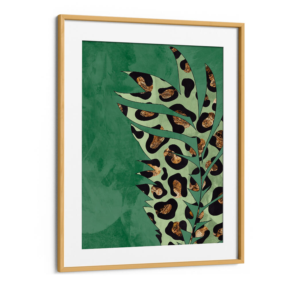 GREEN LEOPARD PRINT PALM LEAF , FASHION POSTERS