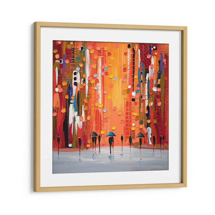 HOT RAINY SUNSET , MODERN IMPRESSIONISM PAINTINGS