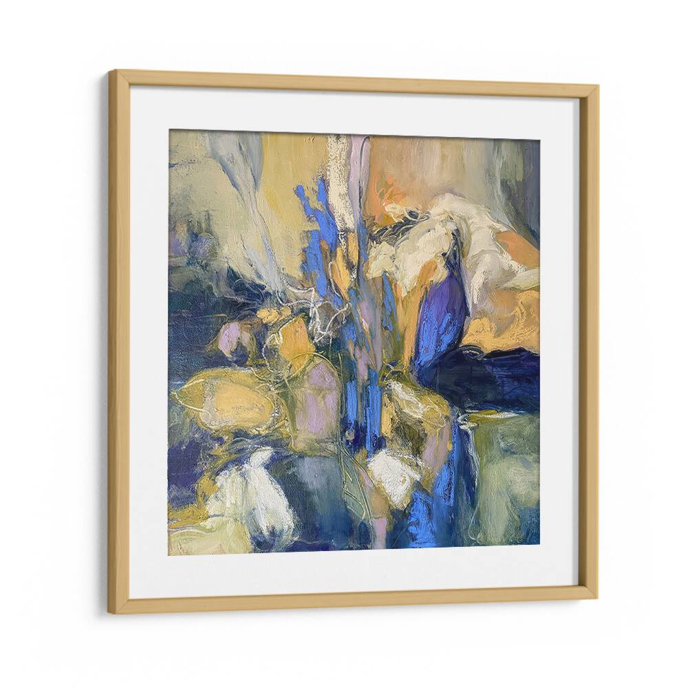 Colorful IRISES, ABSTRACT PAINTINGS in a stylish frame, perfect for enhancing modern home décor.