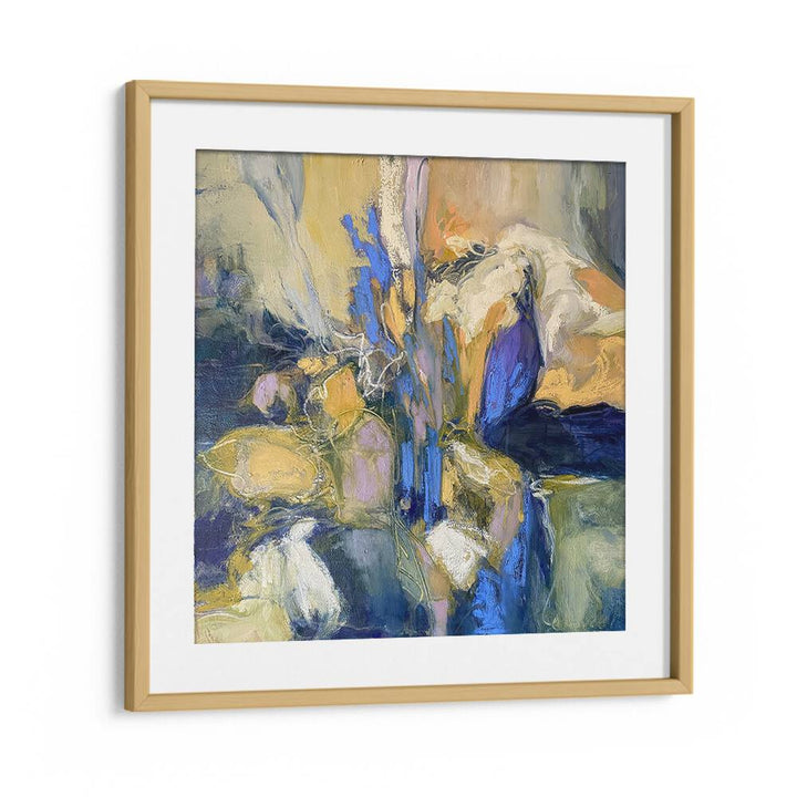 Colorful IRISES, ABSTRACT PAINTINGS in a stylish frame, perfect for enhancing modern home décor.