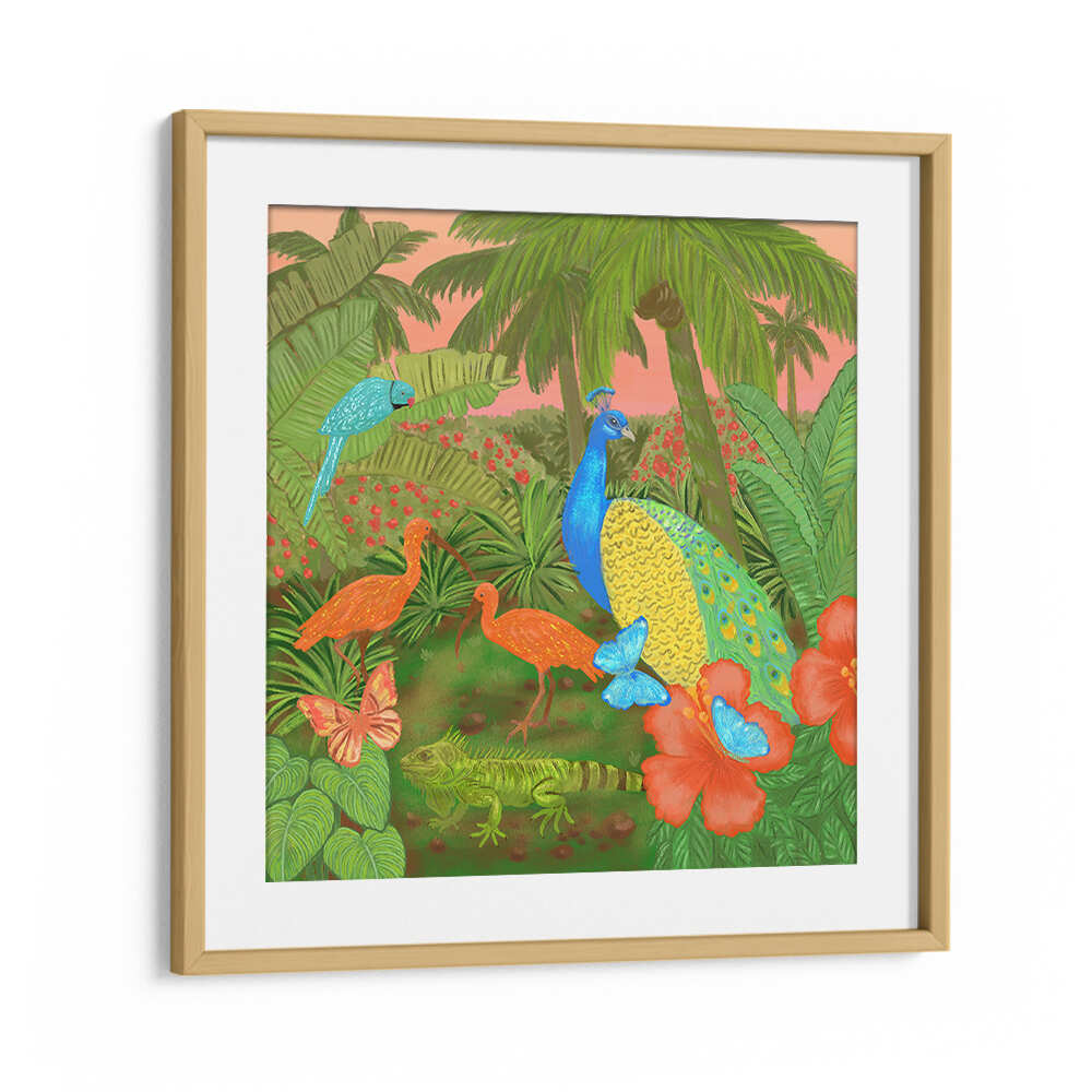 JUNGLE PARADISE SCENE , ANIMAL PAINTINGS