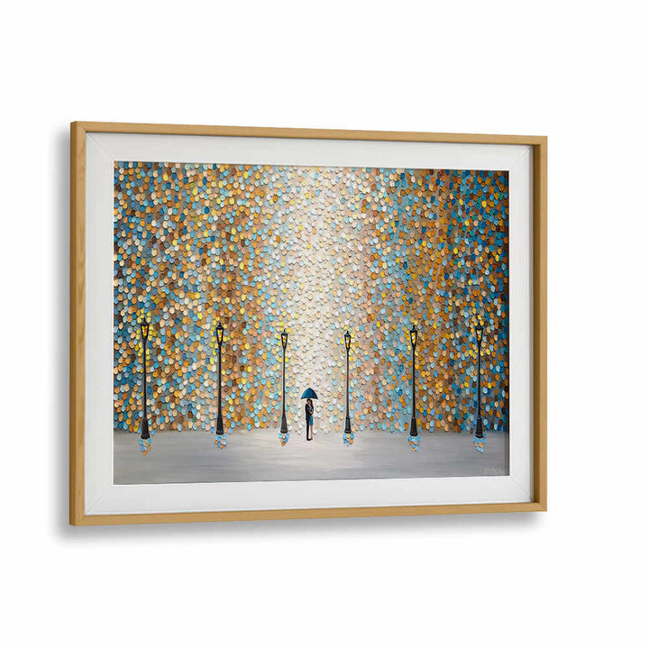 KISS UNDER THE GOLDEN RAIN , MODERN IMPRESSIONISM PAINTINGS