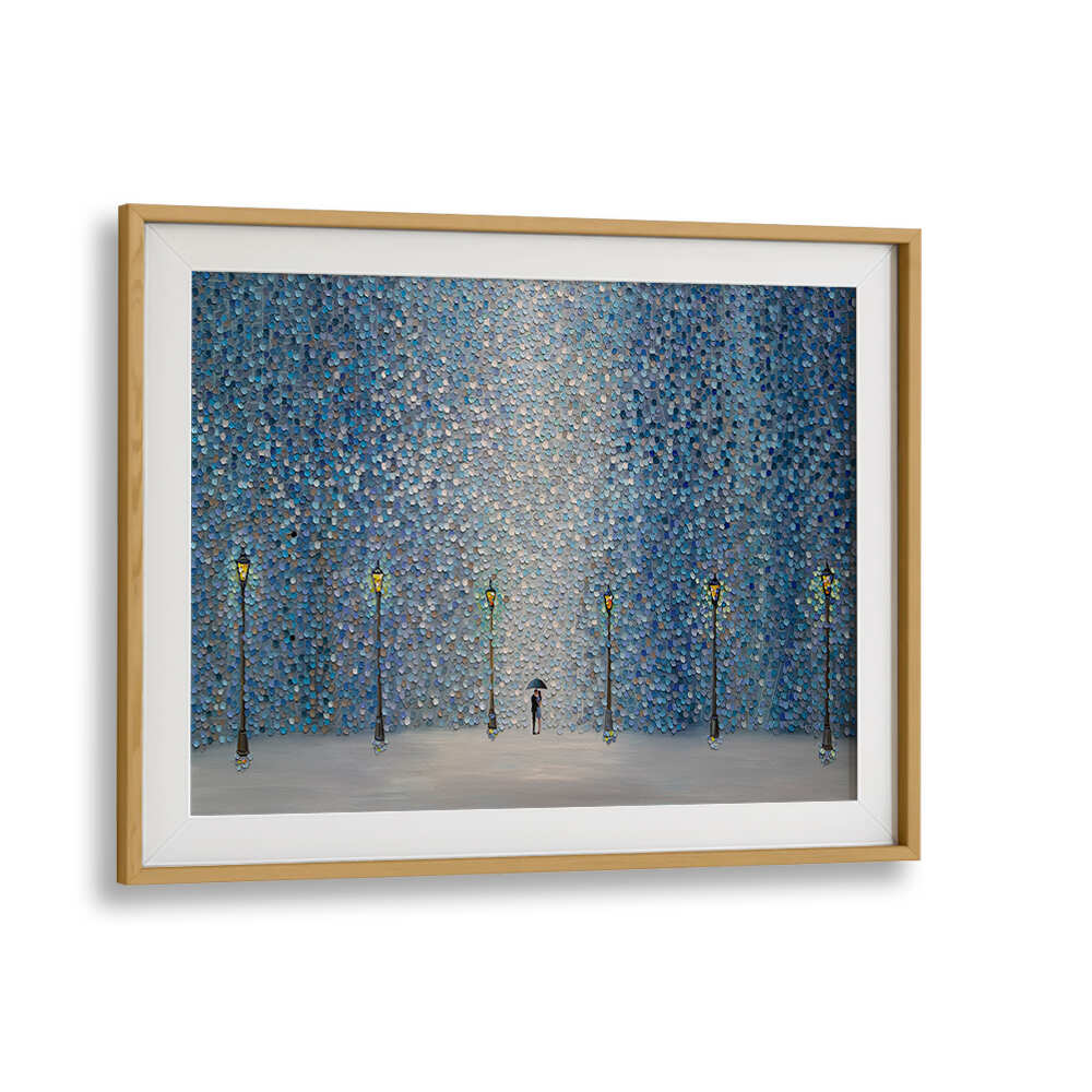 KISS UNDER THE RAIN , MODERN IMPRESSIONISM PAINTINGS